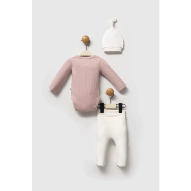 Moi Noi Şapkalı Badi Pantolon Takım Mnb5346 Mürdüm