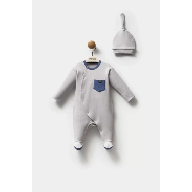 Moi Noi Şapkalı Tulum Mnb1250 Gri