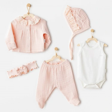 Natural Gift Müslin 5li Hastane Çıkışı Salmon