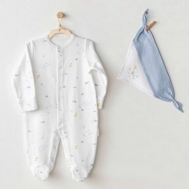 Ocean İs My Happy Place Bebek Tulum Takım White