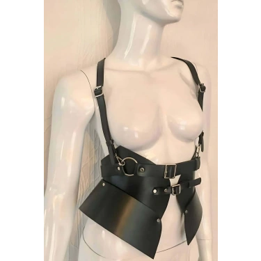 Omuz Askılı Önden Bağlanan Ayarlanabilir Şık Kadın Deri Kemer - Brf616