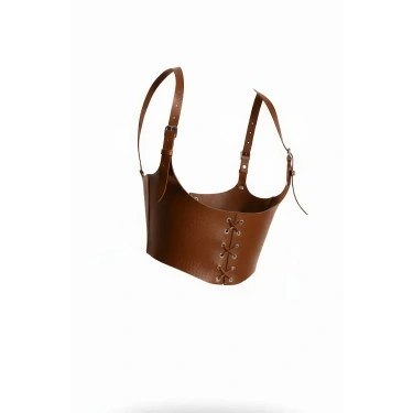 Omuzdan Askılı Taba Korse Kadın Kemer, Taba Kadın Deri Kemer - Brf1428