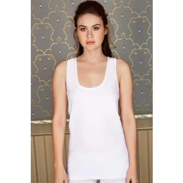 Pamuklu Ribana Geniş Askılı Uzun Atlet