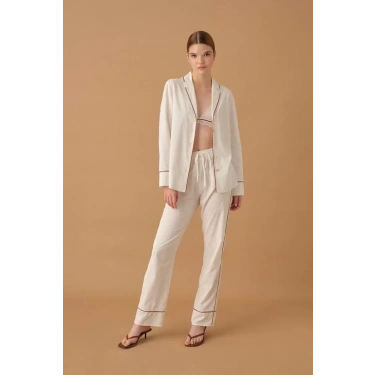 Pierre Cardin 25235 Kadın 3lü Braletli Biyeli Pijama Takım