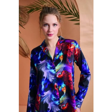 Pjs 27079 Kadın Düğmeli Pijama Takımı