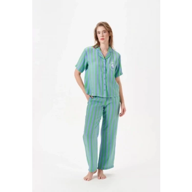 Pjs 29043 Kadın Düğmeli Pijama Takımı