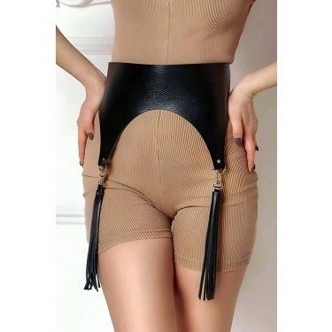 Püsküllü Deri Korse Kemer - Brf788