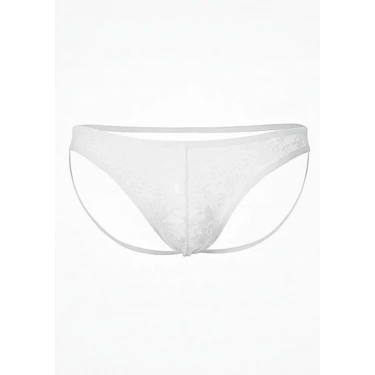 Seksi Dantelli Arkası Açık Seksi Beyaz Erkek Külot