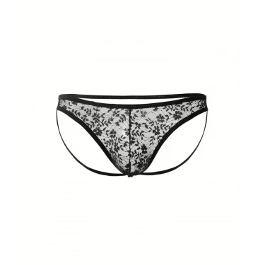 Seksi Dantelli Arkası Açık Seksi Siyah Erkek Külot