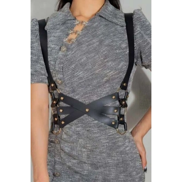 Seksi Deri Döğüs Harness - Brf1186