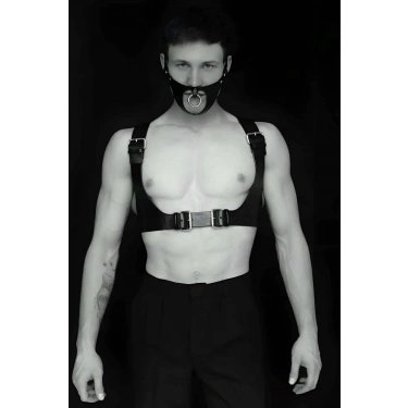Seksi Deri Göğüs Ve Maske Harness - Brfm112