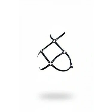 Siyah Göğüs Harness Deri Çapraz Metal Halkalı Beden Aksesuarı - Brf263