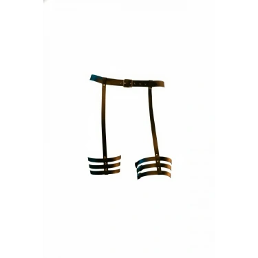 Siyah Jartiyer Harness Deri Tokalı Bacak Aksesuarı - Brf129