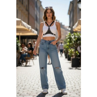 Siyah Kadın Kemer Çivili Deri Omuz Aksesuarı - Brf1279