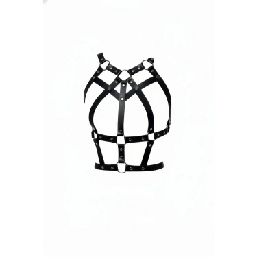 Siyah Kadın Kemer Deri Çoklu Bantlı Vücut Aksesuarı - Brf1085