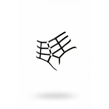 Siyah Tanga - Külot Yüksek Bel Halka Detaylı Bantlı - Brf1211