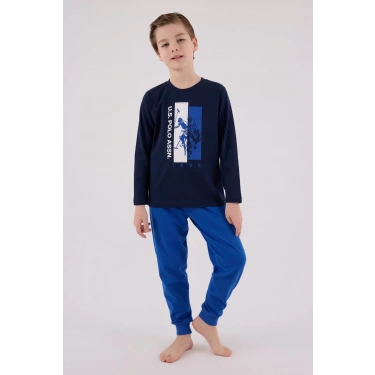 U.s. Polo Assn  Uzun Kol Pijama Takım Us2206-4 Lacivert