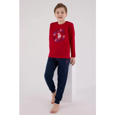 U.s. Polo Assn Uzun Kol Pijama Takım Us2214-4 Kırmızı