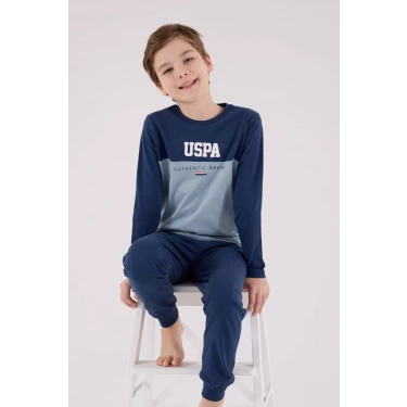 U.s. Polo Assn Uzun Kol Pijama Takım Us2220-4 Koyu İndigo