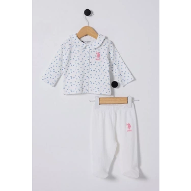 U.s Polo Bebek 2li Takım Usb2433 Beyaz-mavi