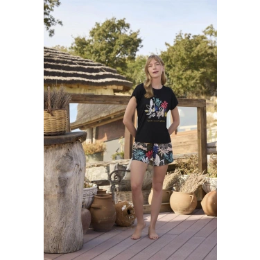 Yaprak Desenli Ve Baskılı o Segredo E Se Permitir Florescer Şort Takımı