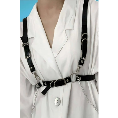 Zincir Ve Halka Detaylı Elbise Üzeri Kemer - Brf810