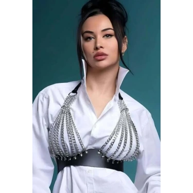 Zincirli Göğüs Seksi Harness - Brf964