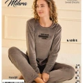 13166 Kadın Kadife Uzun Kol Pijama Takımı