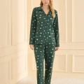 19103 Kadın Düğmeli Uzun Kol Pijama Takımı