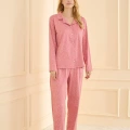 19103 Kadın Düğmeli Uzun Kol Pijama Takımı