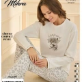 90781 Kadın Ayıcıklı Uzun Kol Pijama Takımı