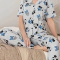 Alissa 6283 Kadın Mickey Mouselu Patlı Pijama Takımı