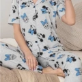 Alissa 6283 Kadın Mickey Mouselu Patlı Pijama Takımı
