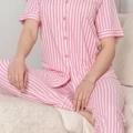 Alissa 6294 Kadın Çizgili Patlı Pijama Takımı