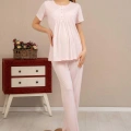 Ba-ha 4504 Dantel Sabahlıklı Lohusa Pijama Takımı