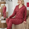 Boyraz 02290 Kadın Süet Uzun Kol Pijama Takımı