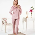 Estiva 25361 Gömlek Yaka Kadife Pijama Takımı