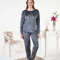 Estiva 25381 Uzun Kol Kadife Pijama Takımı