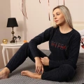 Moda Polar Kadın Pijama Takımı Lacivert