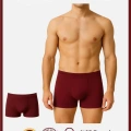Pamuklu Düz Bordo Renk Erkek Boxer