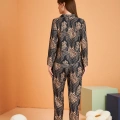 Pjs 28039 Kadın Uzun Kol Boydan Düğmeli Desenli Pijama Takımı