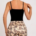 Renkli Ayıcık Desenli Askılı Şortlu Kadın Pijama Takımı