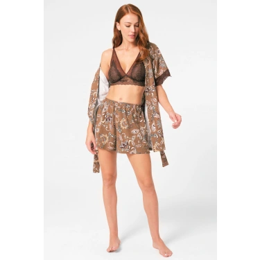 Anıl 5799 Bayan Sabahlık, Bralet Ve Şort Takım