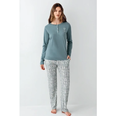 Arnetta 3406-x Kadın Battal Uzun Kol Pijama Takım