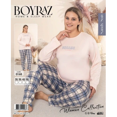Boyraz 0165 Kadın Sandy Battal Uzun Kol Pijama Takımı