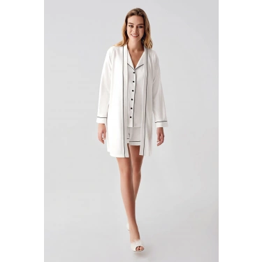 Freshness 324 Kadın 4lü Sabahlıklı Şorlu Pijama Takımı