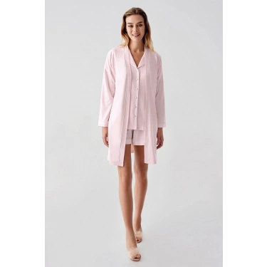 Freshness 324 Kadın 4lü Sabahlıklı Şorlu Pijama Takımı