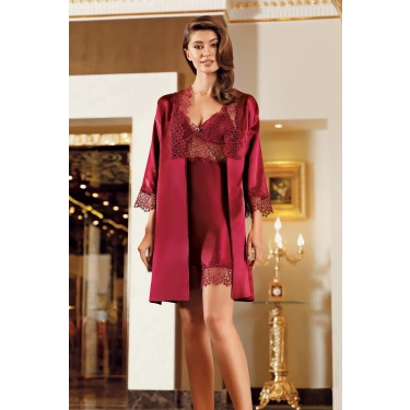 Freshness 9600-gs Saten Gecelik Sabahlık Takım