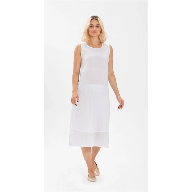 İmer 3164 Kalın Askı Uzun Viskon Elbise Kombinezon