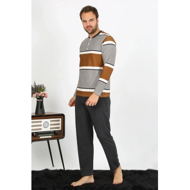 Moda Erkek Uzun Kol Penye Pijama Takım